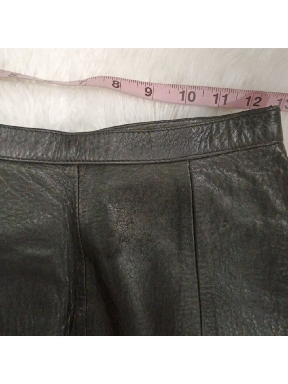 Pour Le Sport Size 6 Vintage Boho Black Pebbled Leather Midi Skirt - Picture 8 of 11